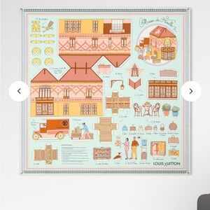 *ISO* Louis Vuitton Asnieres Paper House Scarf